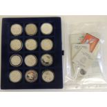 Twelve silver proof coins, various Royalty commemorative with certificates (12)