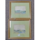 SCOTTISH LANDSCAPES  UNSIGNED  PAIR OF GILT FRAMED WATERCOLOURS  17 X 21CM