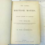 THE GENERA OF BRITISH MOTHS BY H. NOEL HUMPHREYS, WITH COLOUR PLATES 1850, 2 VOLUMES HALF LEATHER