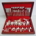 8 PIECE SET OF SILVER PLATED CUTLERY IN FITTED CASE