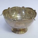 SILVER ROSE BOWL MARKED LONDON 1917