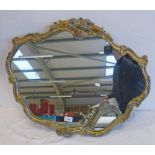 WALL MIRROR WITH FLORAL DECORATION FRAME 66 X 54CM