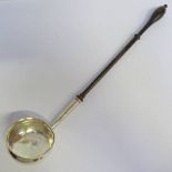 18TH CENTURY SILVER TODDY LADLE WITH TURNED HANDLE