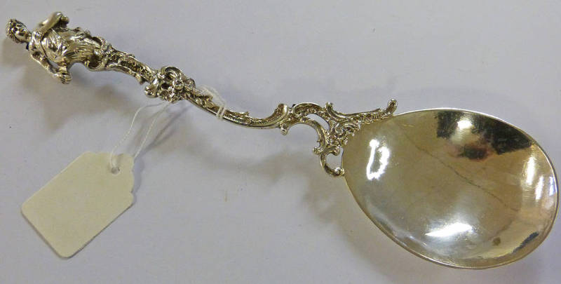 SERVING SPOON MARKED 800 WITH DECORATIVE HANDLE