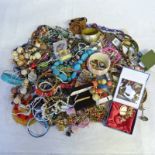 LARGE SELECTION OF COSTUME JEWELLERY INCLUDING SILVER PENDANTS ETC