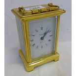 BRASS CASED CARRIAGE CLOCK BY BAYARD 12CM TALL