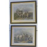 AFTER J.F. HERRING  THE RESTLERS PLOUGHMAN & ONE OTHER FRAMED PICTURES