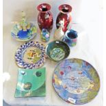 VARIOUS ITEMS OF ART POTTERY TO INCLUDE VASES, BOWLS, PLATES & VASES INCLUDING CRAIL POTTERY