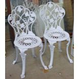 2 WHITE PAINTED METAL GARDEN CHAIRS