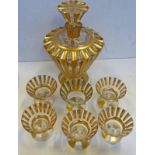 ART DECO STYLE GILT AND CLEAR GLASS LIQUEUR SET