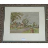 WM WALLS DUNCREANIE  SIGNED FRAMED WATERCOLOUR 23 X 29CM