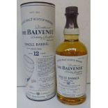 1 BOTTLE BALVENIE 12 YEAR OLD SINGLE MALT WHISKY, FIRST FILL - 70CL, 47.8% VOL IN CYLINDRICAL TUBE