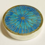 CONTINENTAL BLUE ENAMEL CIRCULAR BOX EDINBURGH 1931