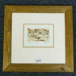 DAVID BRAITHWAITE SIX DUX SIGNED FRAMED ETCHING NO.51 OF 100 7 X 12CM