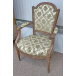 19TH CENTURY OAK ARMCHAIRS ON REEDED SUPPORTS