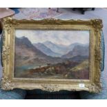 H MCCULLOCH  HIGHLAND CATTLE  SIGNED GILT FRAMED OIL PAINTING 34 X 52CM