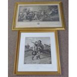 DAVID AND JONATHAN  FROM THE PAINTING BY CIMA DA CONEGLIANO  GILT FRAMED PRINT  41 X 39CM  AND  GILT