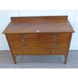 OAK ARTS & CRAFTS STYLE CHEST WITH 2 SHORT OVER 2 LONG DRAWERS