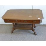 OAK SIDE TABLE CIRCA 1890 WITH 2 DRAWERS OVER TWIST COLUMNS