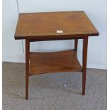 LATE 19TH CENTURY MAHOGANY TURNOVER TABLE WITH SQUARE TAPERED SUPPORTS