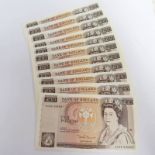 11 BANK OF ENGLAND TEN POUND NOTES INCLUDING RUN OF CONSECUTIVELY NUMBERED NOTES, AX0 838897-838905.