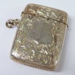 SILVER VESTA CASE WITH ENGRAVED DECORATION