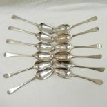 A MATCHED SET OF TWELVE EARLY 19TH CENTURY SILVER TABLESPOONS; SIX BY JAMES GORDON AND SIX BY