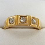 LATE 19TH CENTURY OLD-CUT DIAMOND RING, THE SETTING MARKED 18CT