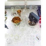 A SELECTION OF CRYSTAL/GLASS INCLUDING DECANTER, BRANDY GLASSES, BOWL AND OTHERS