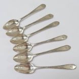 A SET OF SIX EARLY 19TH CENTURY SILVER TEASPOONS BY WILLIAM CONSTABLE, DUNDEE 1806-1825 WITH INITIAL