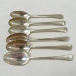 A SET OF SIX SILVER TABLE SPOONS, D.F. LONDON 1916