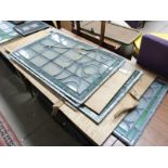 VARIOUS LEADED GLASS PANELS