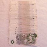 100 BANK OF ENGLAND ONE POUND NOTES, ALL L. K. O'BRIEN