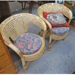 PAIR OF BAMBOO TUB CHAIRS