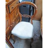 SET OF 4 19TH CENTURY WALNUT HAND CHAIRS ON CABRIOLE SUPPORTS