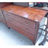 LATE 19TH CENTURY MAHOGANY 3 DRAWER CHEST ON BRACKET SUPPORTS, 120CM WIDE