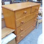 PINE CHEST OF 2 SHORT OVER 3 LONG DRAWERS