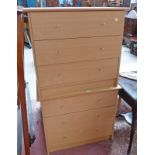 PAIR OF BEECH 3 DRAWERS CHESTS