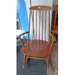 LATE 20TH CENTURY ROCKING CHAIR WITH SPAR BACK