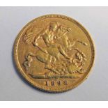 1898 GOLD HALF SOVEREIGN