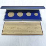 1972 JERSEY ROYAL WEDDING ANNIVERSARY SILVER FOUR COIN COMMEMORATIVE COIN SET WITH CERTIFICATE OF