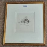 R H MOORE FAST FRIENDS FRAMED LITHOGRAPH 18.5 X 16CM