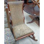 19TH CENTURY MAHOGANY FRAMED ROCKING CHAIR