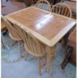 TILE TOPPED TABLE AND SET OF 4 KITCHEN CHAIRS