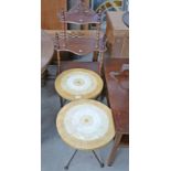 PAIR OF MARBLE EFFECT OCCASIONAL TABLE AND 4 TIER WHAT-NOT