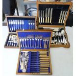 3 CASES OF PLATED CUTLERY INCL FISH SERVICE ETC
