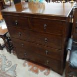 20TH CENTURY OAK CHEST OF 2 SHORT OVER 3 LONG DRAWERS