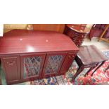 NEST OF 3 TABLES, SMALL 4 DRAWER 1/2 MOON CHEST AND TV STAND