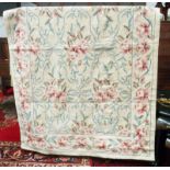 CREAM & FLORAL DECORATED TAPESTRY WALL HANGING 180 X 119CM