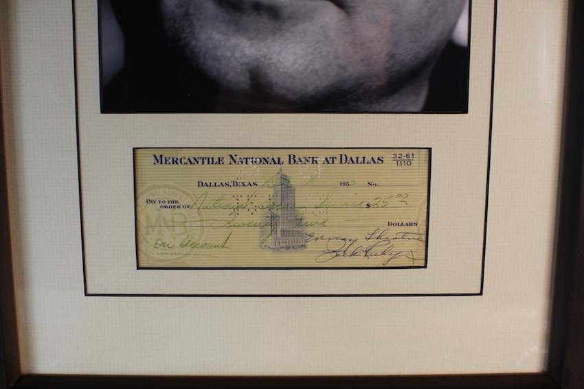 Jack Ruby Signed Cheque Check Display. Assassin of Lee Harvey Oswald and accused for the - Image 2 of 2